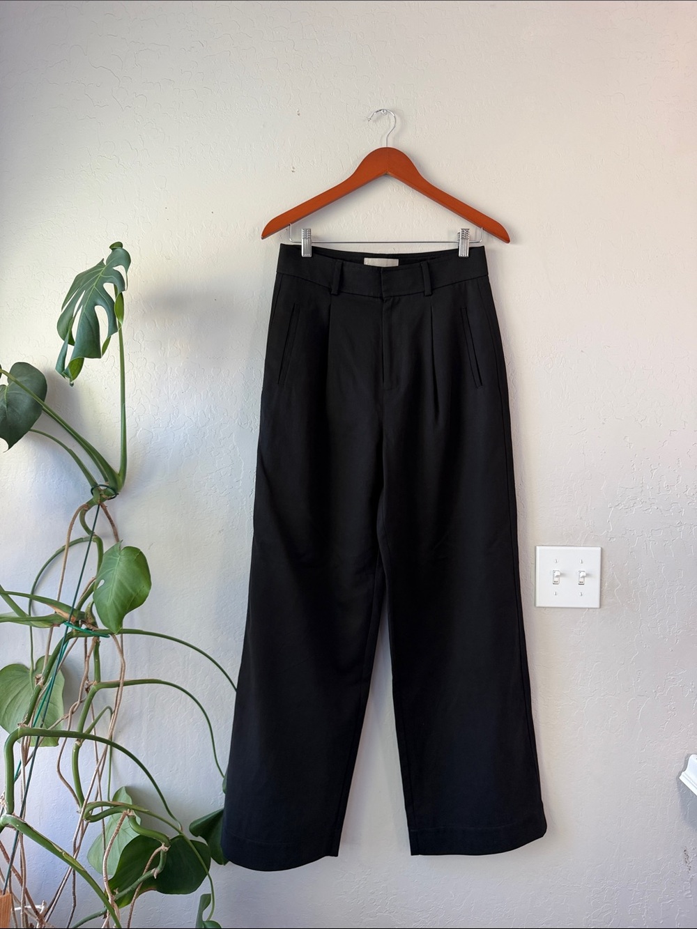 EVERLANE Black Wide-Leg Dress Pants